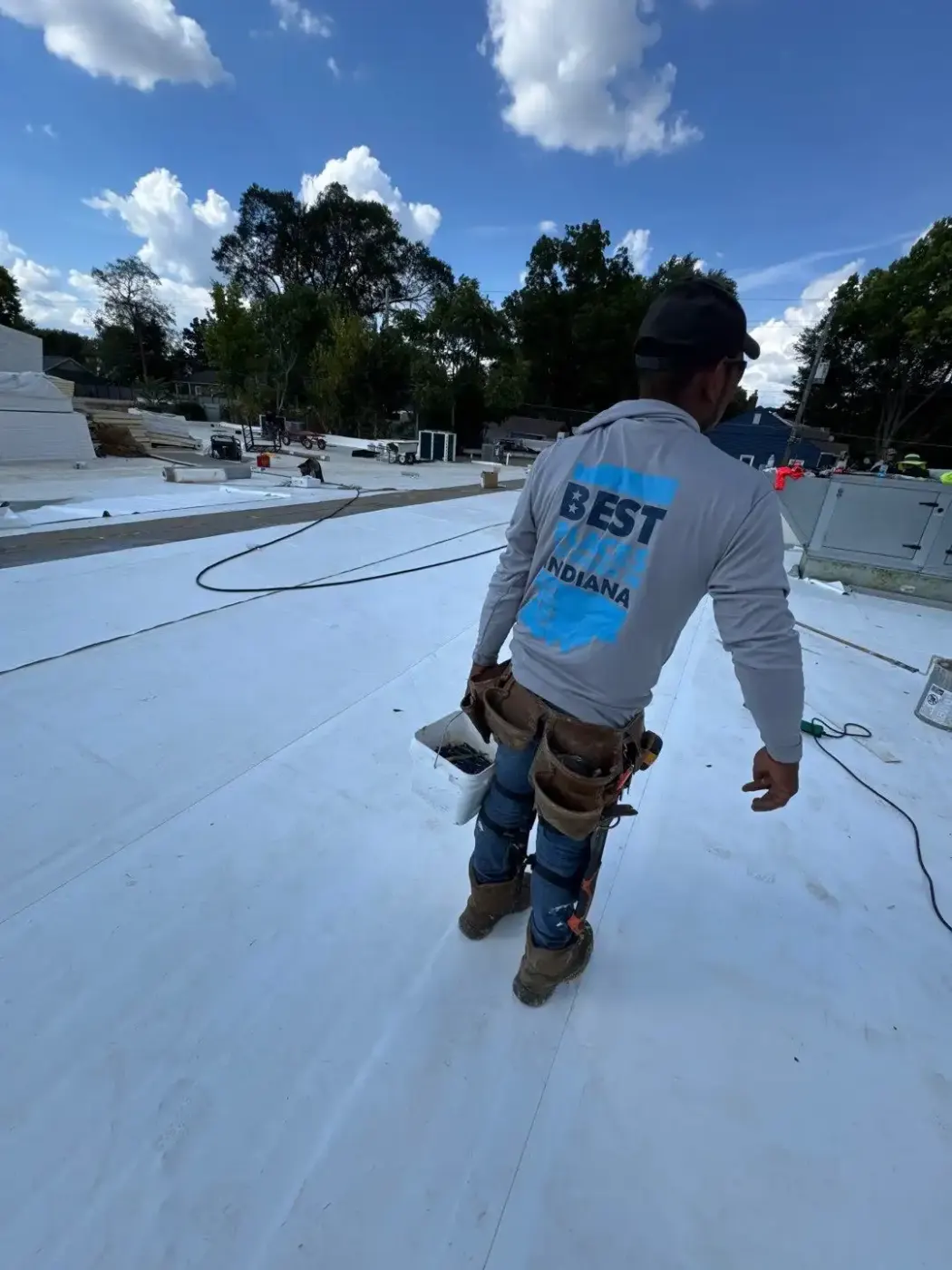 Tarping and dry-in on a Southport commercial roof